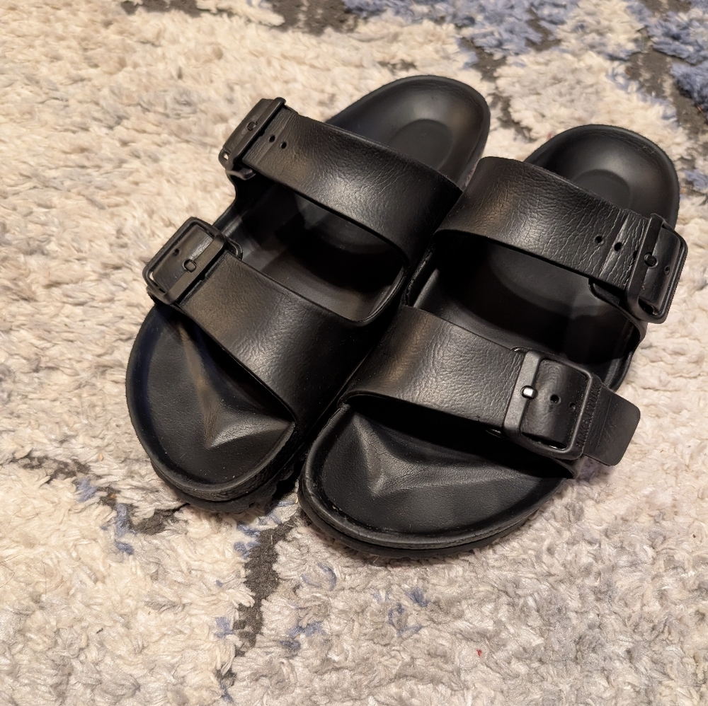 Black Double Buckle Sandals